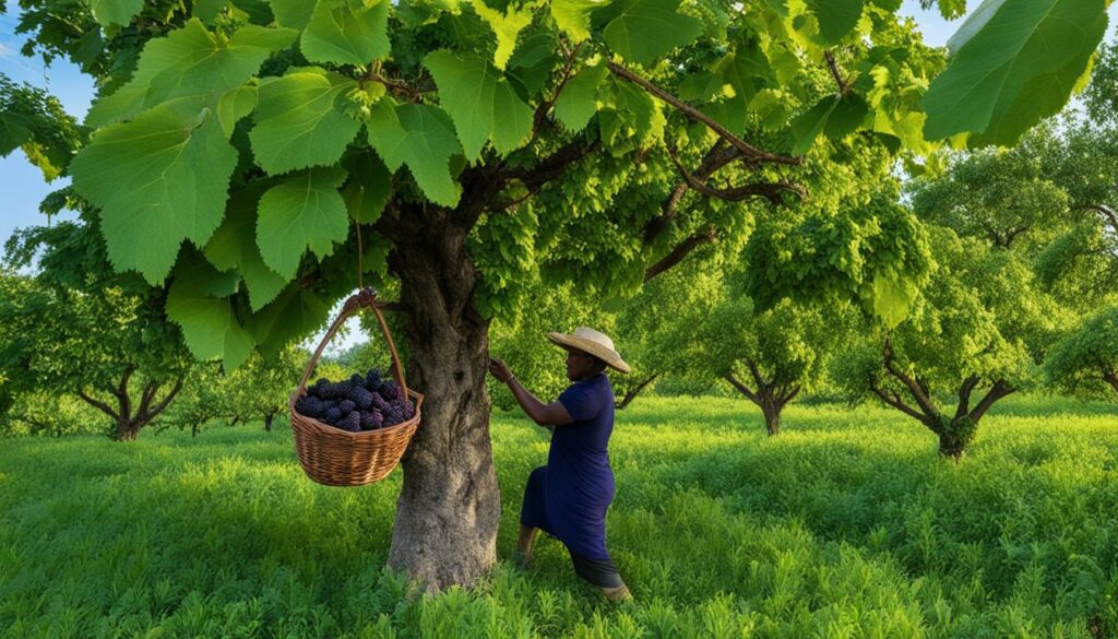 Harvesting Mulberry Trees