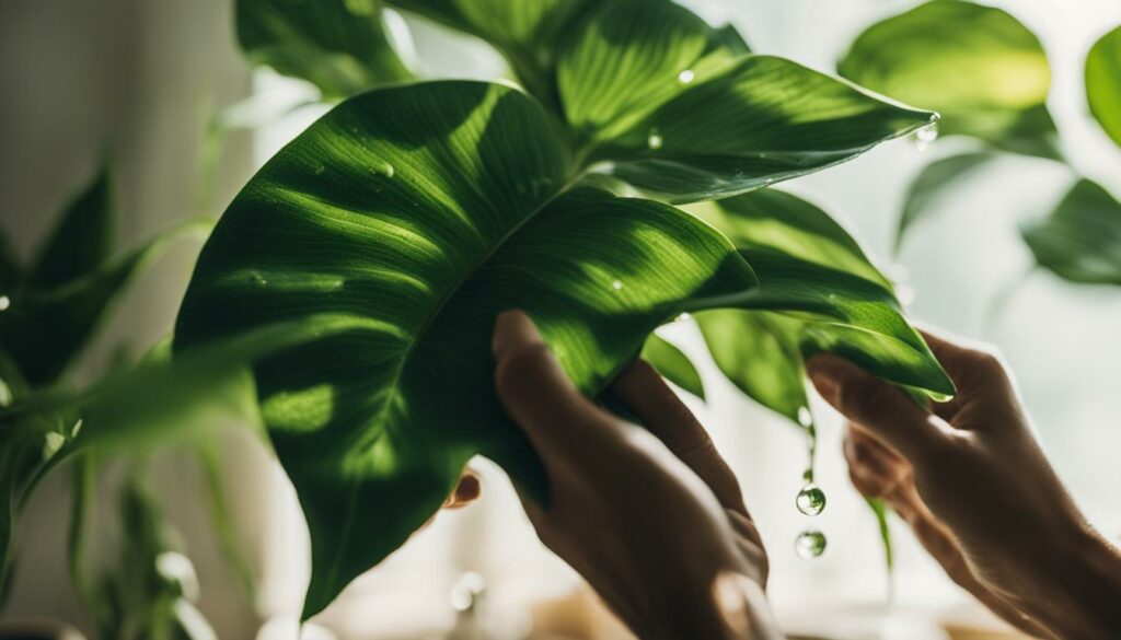 cleaning houseplants