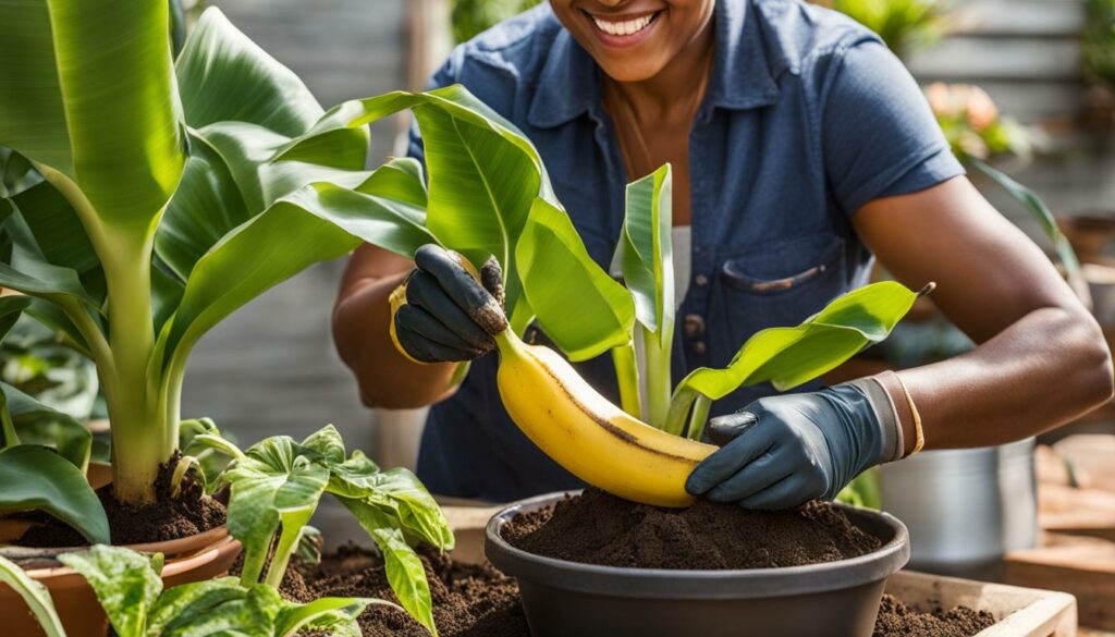 planting variegated banana plant